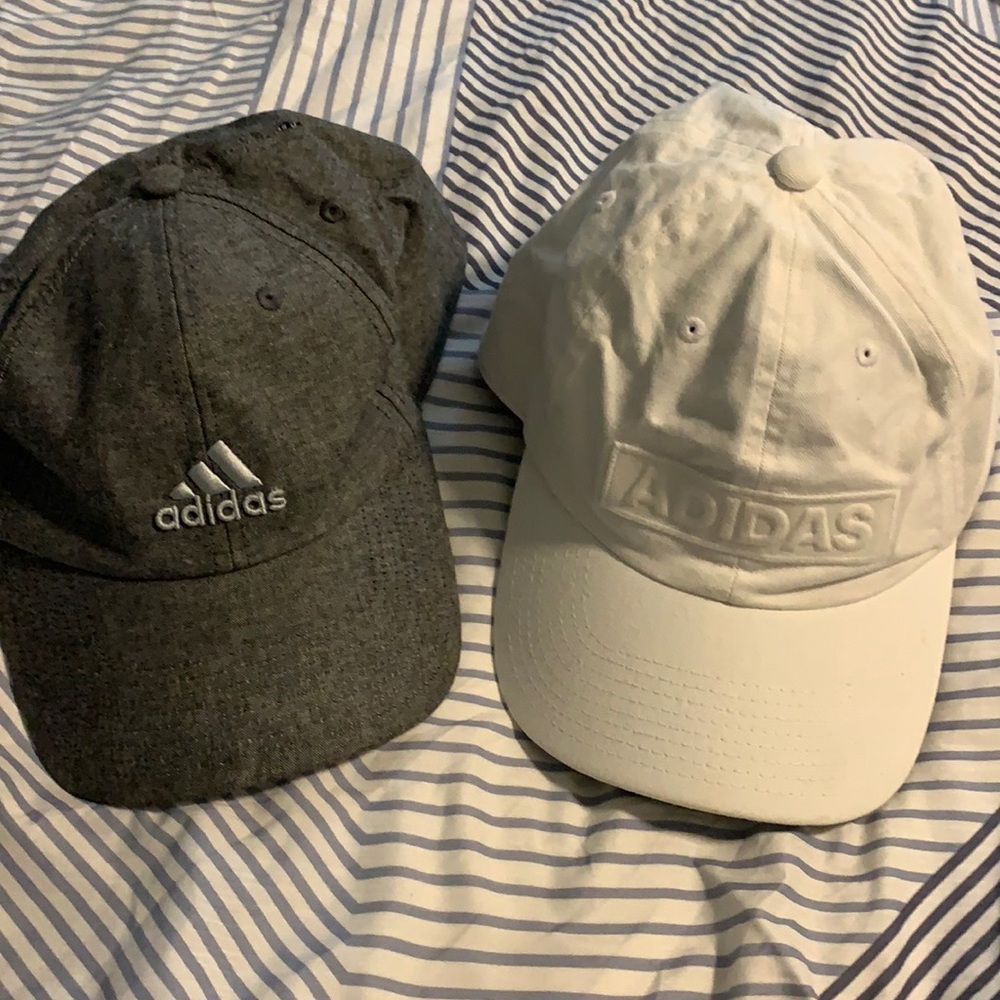 Two adidas baseball hats